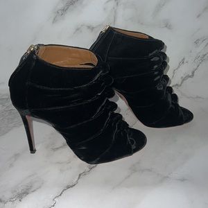Aquazzura Nasiba Velvet Open Toe Booties